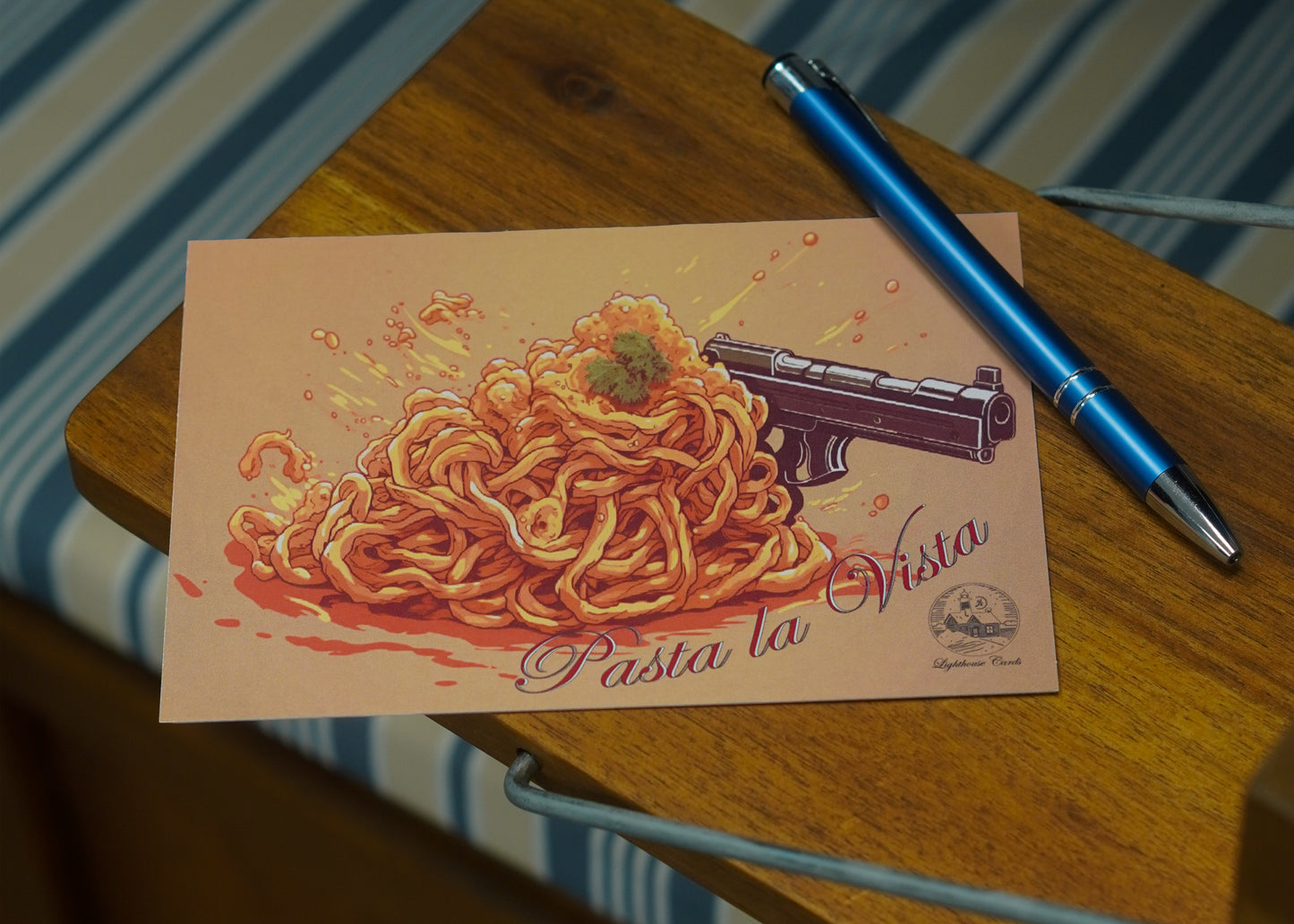 "Pasta la Vista" Postkarte Illustration